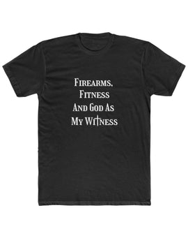 Firearms, fitness and God T-shirt